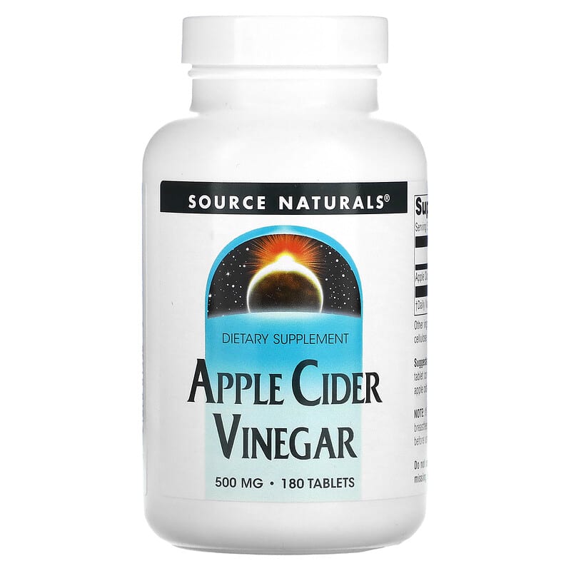Source Naturals Apple Cider Vinegar 500 mg 180 Tablets 21078013563