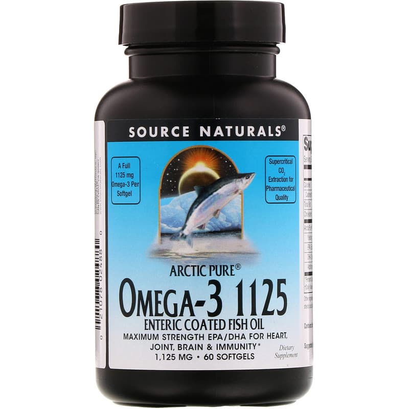 Source Naturals Arctic Pure Omega-3 1125 Enteric Coated Fish Oil 1,125 mg 60 Softgels 21078024880