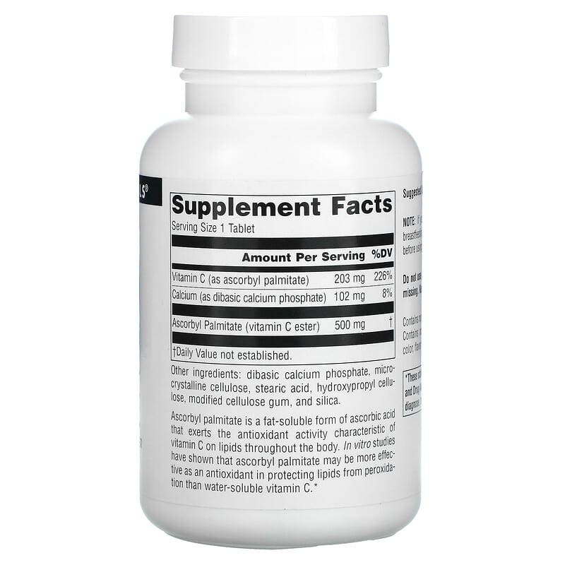 Source Naturals, Ascorbyl Palmitate, 500 mg, 90 Tablets 21078013761