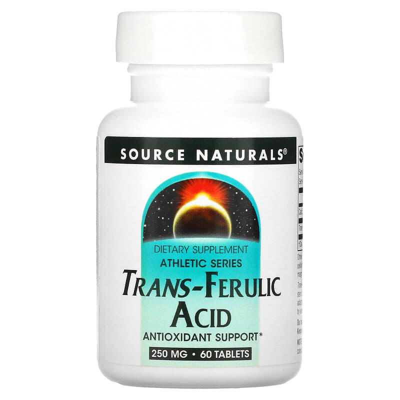 Source Naturals Athletic Series Trans-Ferulic Acid 250 mg 60 Tablets 21078008057