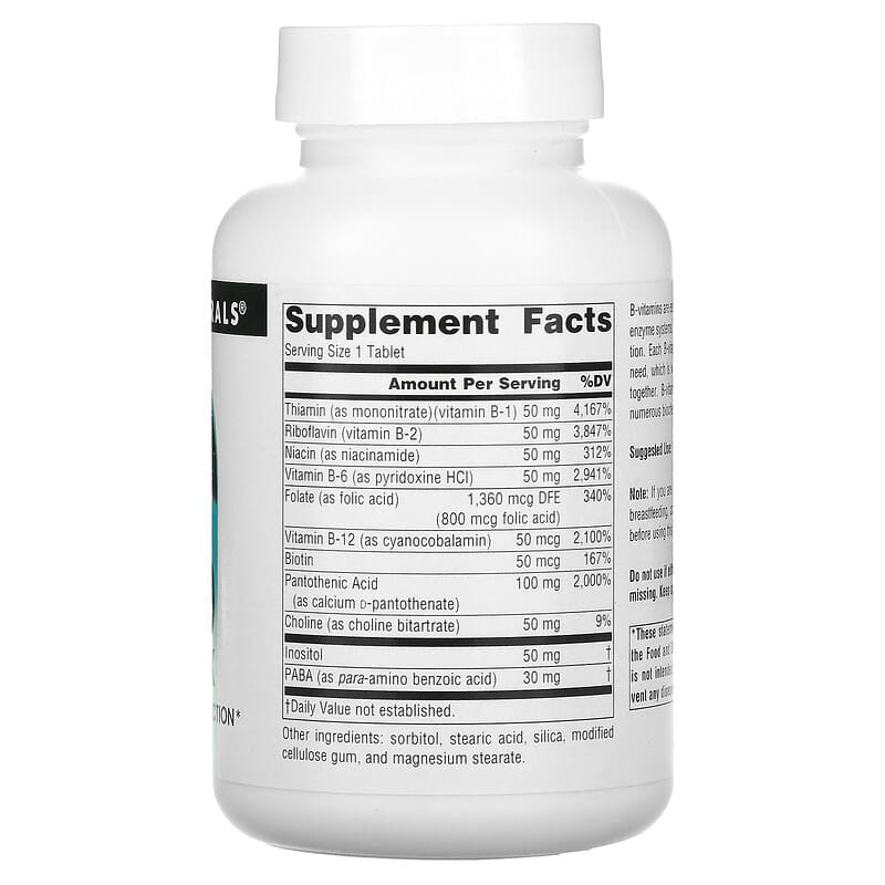 Source Naturals, B-50 Complex, 50 mg, 100 Tablets 21078004219