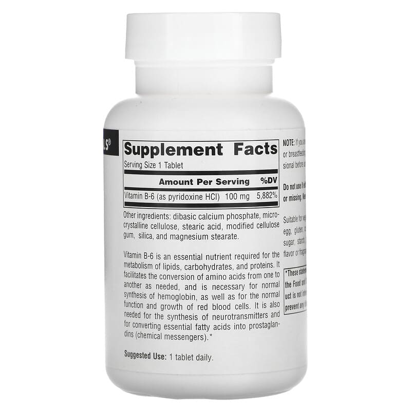 Source Naturals, B-6, 100 mg, 250 Tablets 21078004141