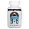 Source Naturals B-6 100 mg 250 Tablets 21078004141