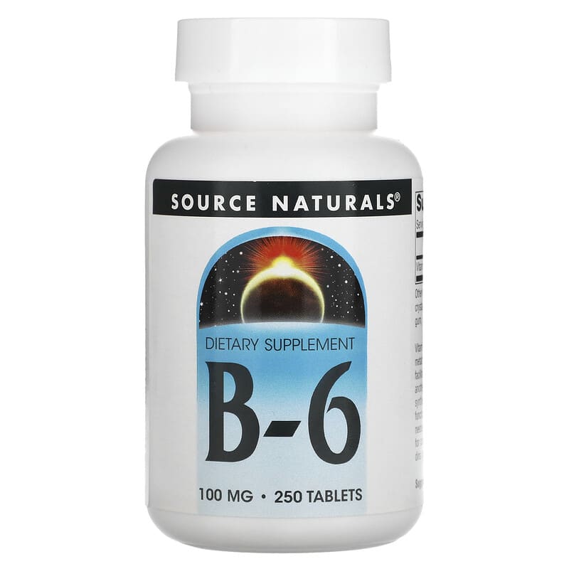 Source Naturals B-6 100 mg 250 Tablets 21078004141
