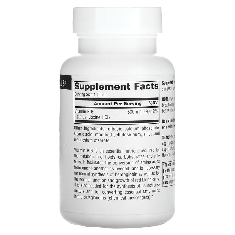 Source Naturals, B-6, 500 mg, 100 Tablets 21078004165