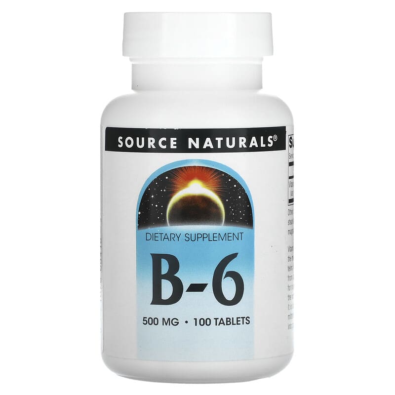 Source Naturals B-6 500 mg 100 Tablets 21078004165