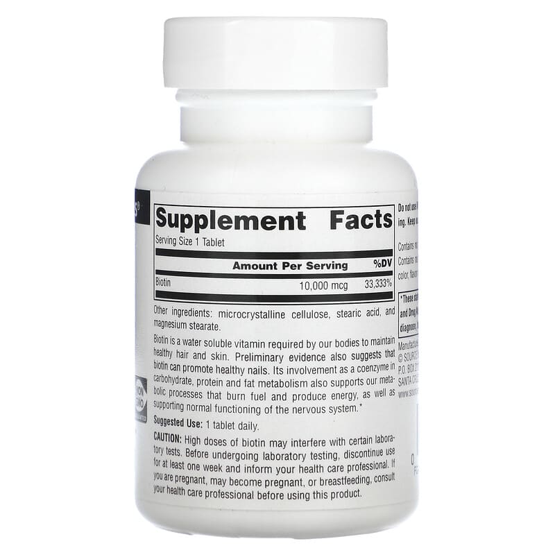 Source Naturals, Biotin, 10,000 mcg, 120 Tablets 21078026334