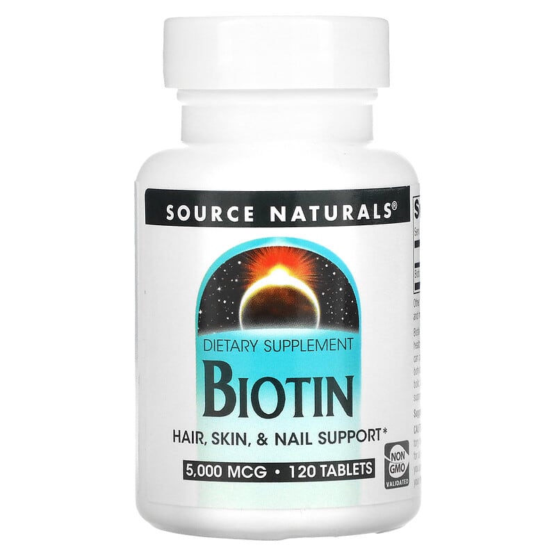 Source Naturals Biotin 5,000 mcg 120 Tablets 21078013730