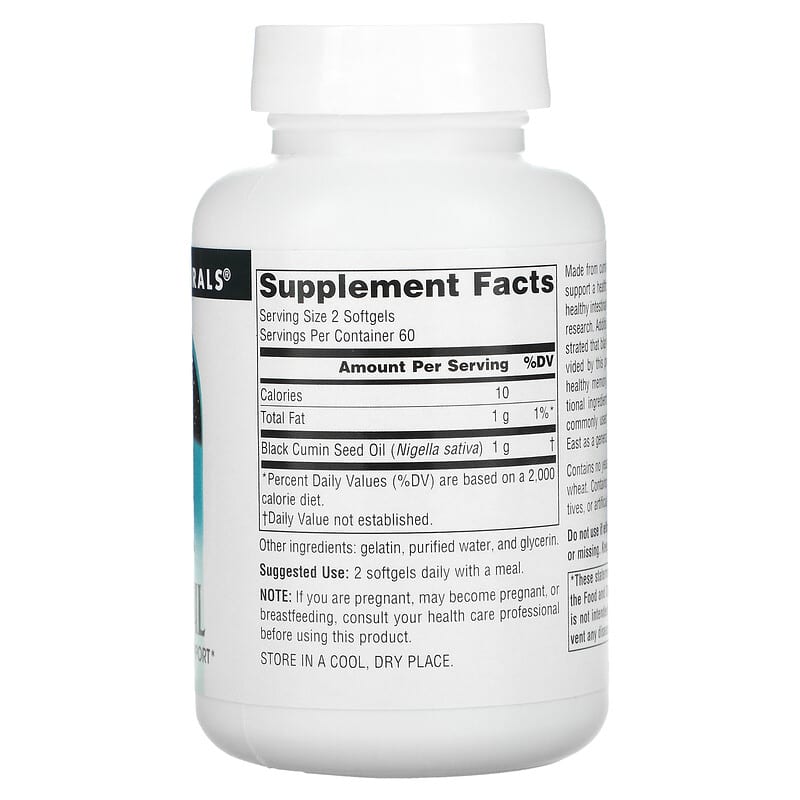 Source Naturals, Black Seed Oil, 120 Softgels 21078027577