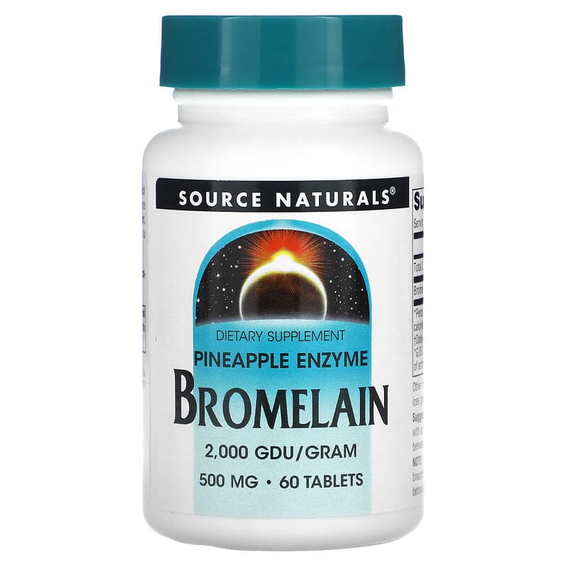 Source Naturals Bromelain 2,000 GDU/Gram 500 mg 60 Tablets 21078013549