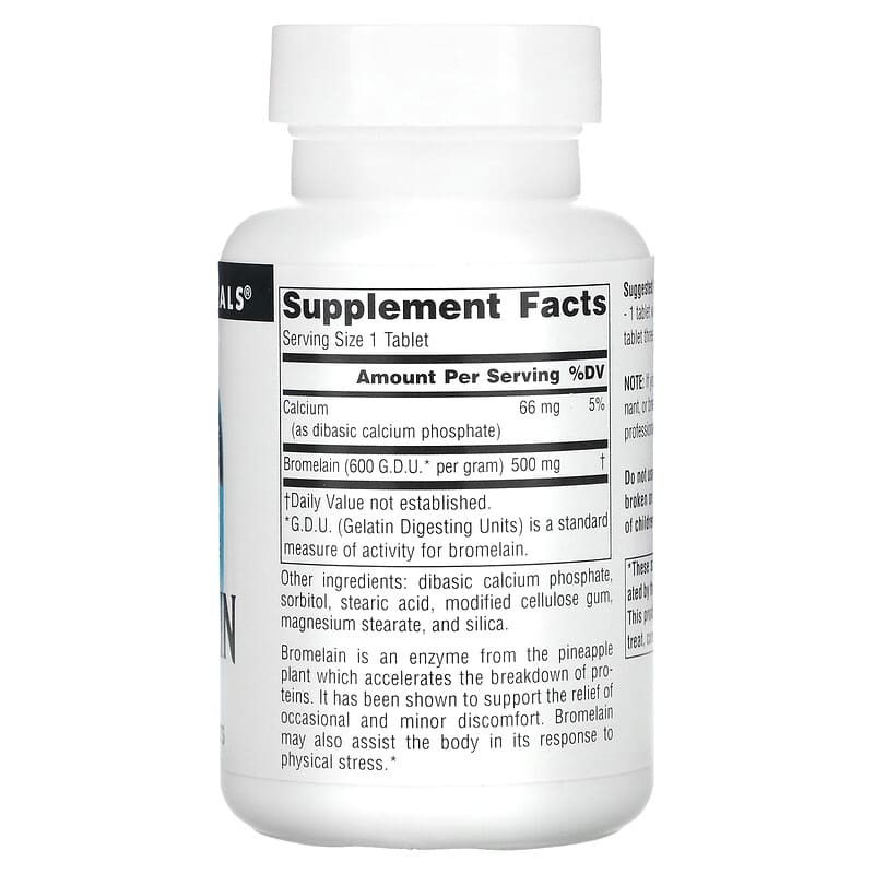 Source Naturals, Bromelain 600 GDU/g, 500 mg, 120 Tablets 21078009078