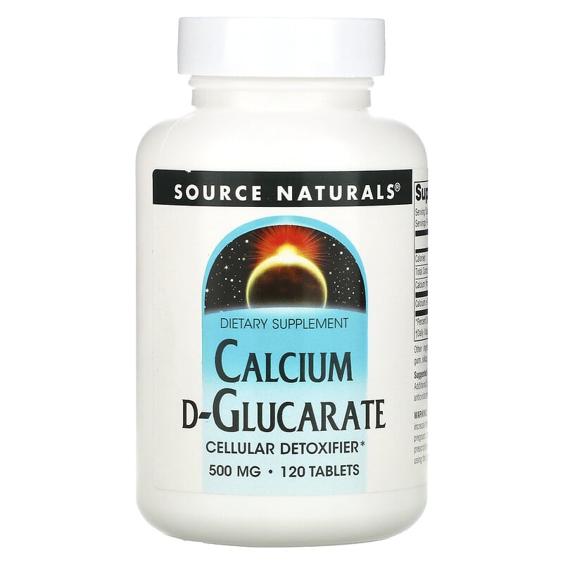 Source Naturals Calcium D-Glucarate 500 mg 120 Tablets 21078008712
