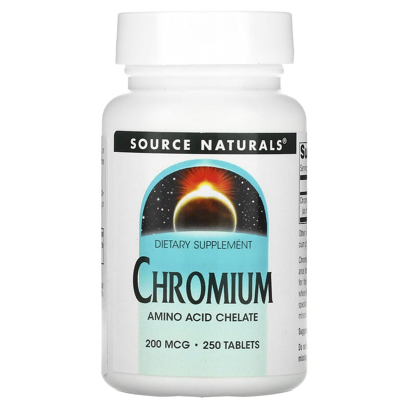 Source Naturals Chromium 200 mcg 250 Tablets 21078003366