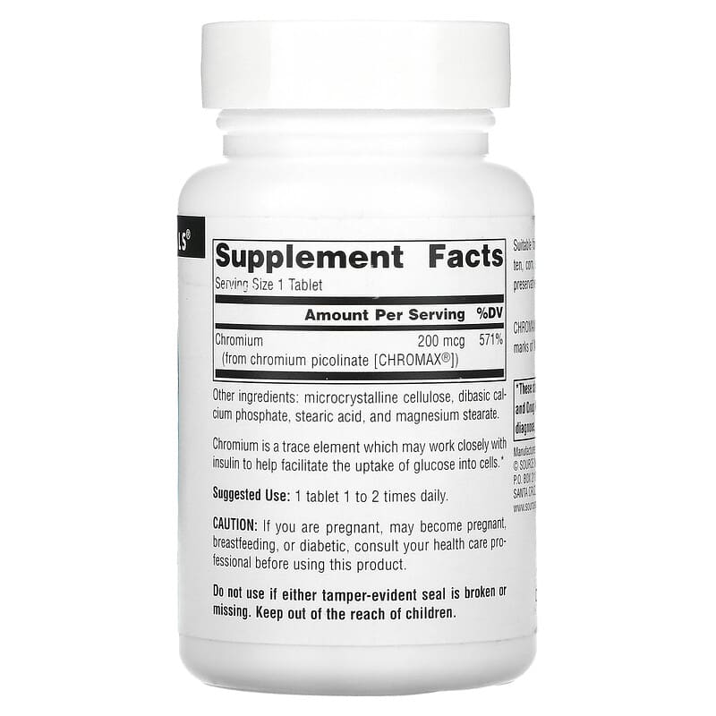 Source Naturals, Chromium Picolinate, 200 mcg, 240 Tablets 21078001089