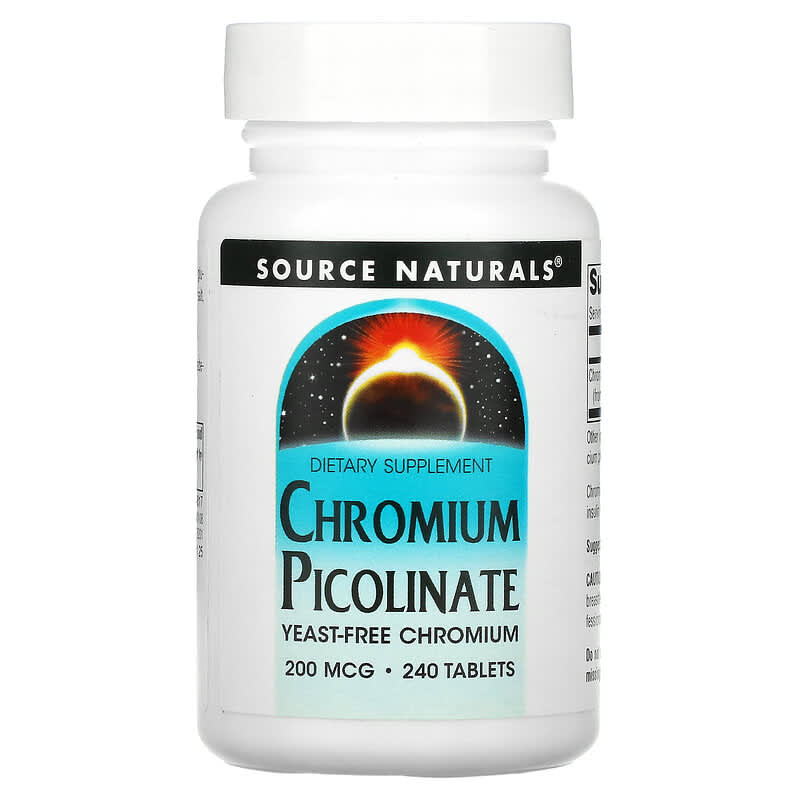Source Naturals Chromium Picolinate 200 mcg 240 Tablets 21078001089