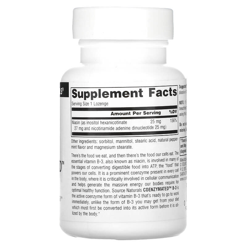 Source Naturals, Coenzymated B-3, 25 mg, 60 Lozenges 21078009375