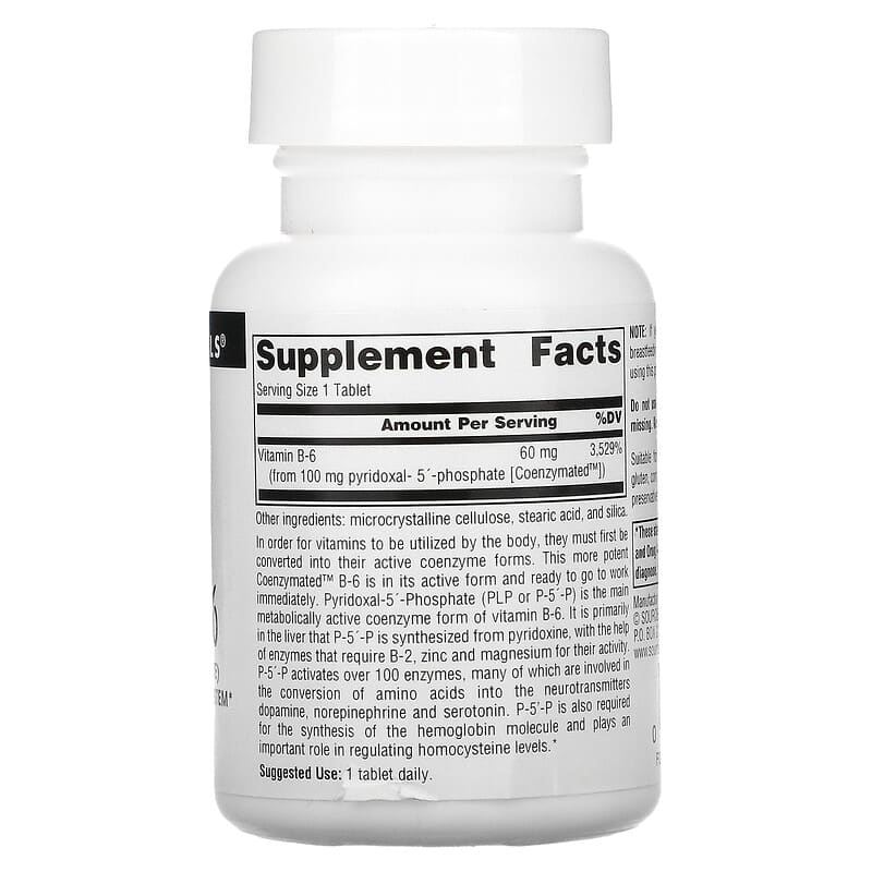Source Naturals, Coenzymated B-6, 100 mg, 60 Tablets 21078018605