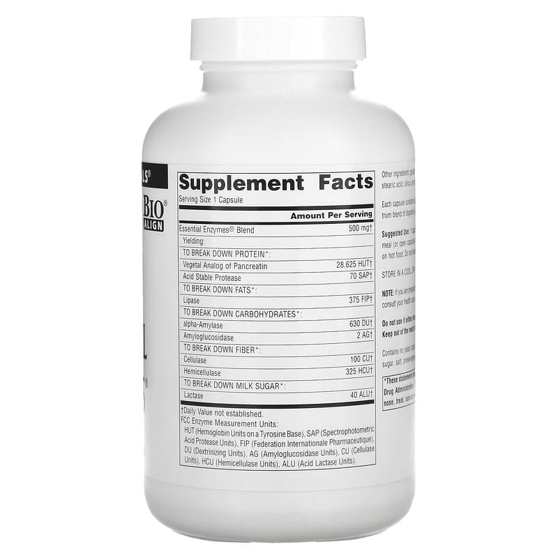 Source Naturals, Daily Essential Enzymes, 500 mg, 240 Capsules 21078009696