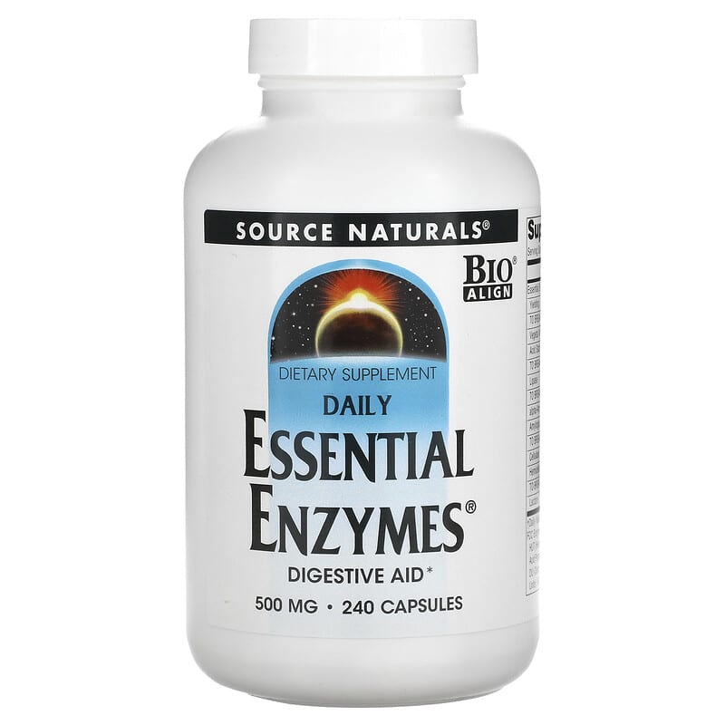 Source Naturals Daily Essential Enzymes 500 mg 240 Capsules 21078009696