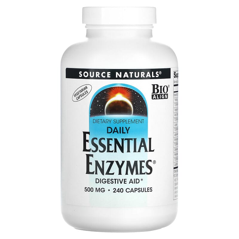Source Naturals Daily Essential Enzymes 500 mg 240 Capsules 21078013037
