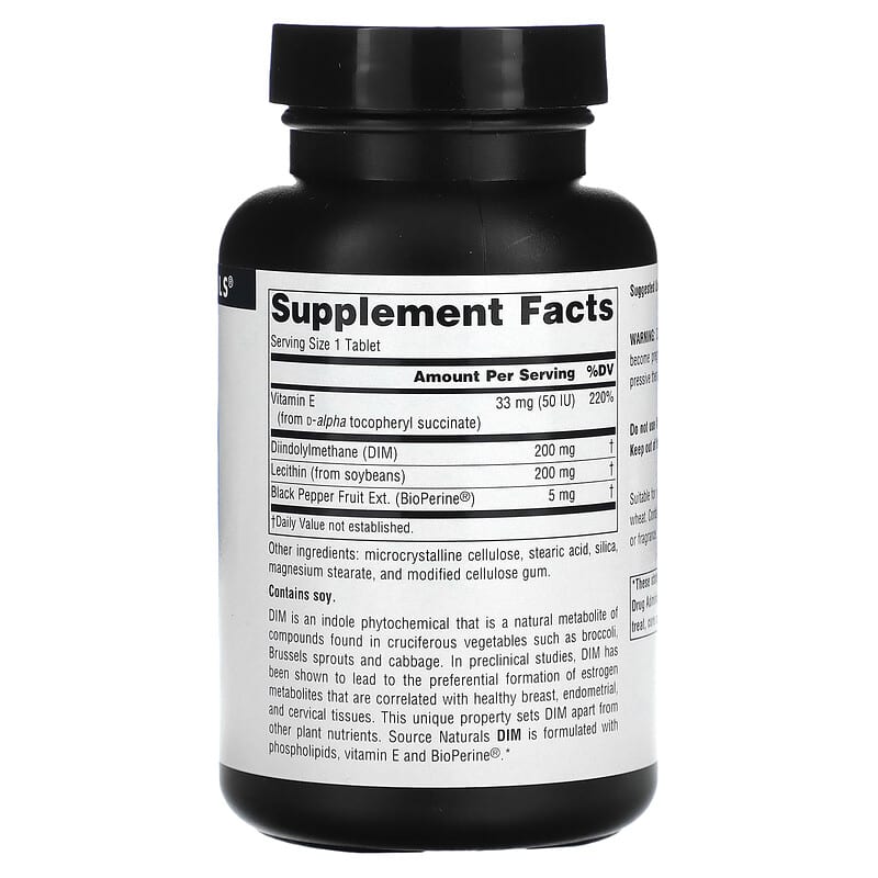 Source Naturals, DIM, 200 mg, 60 Tablets 21078025894