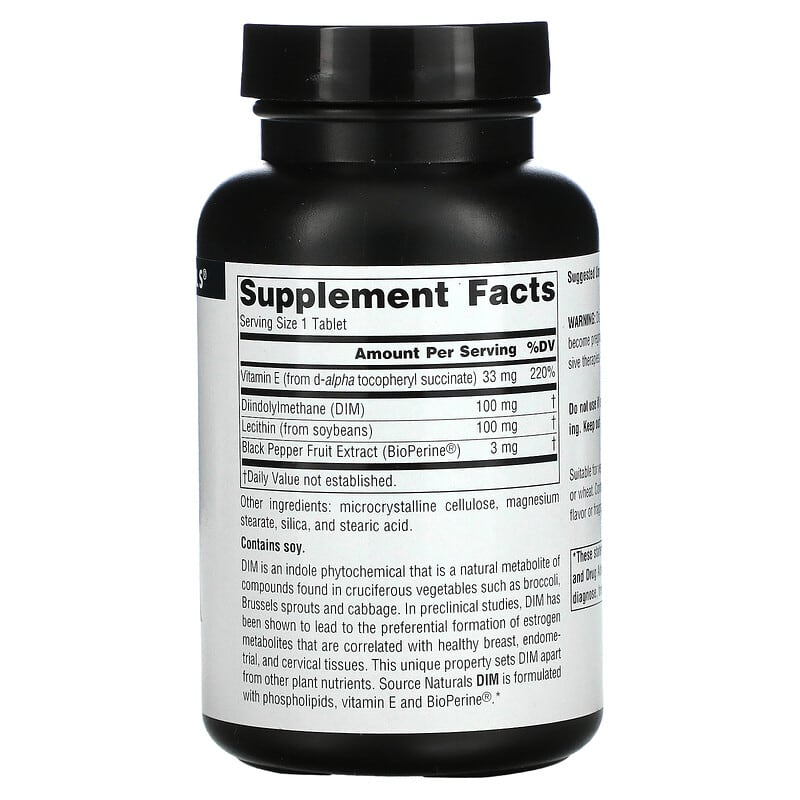 Source Naturals, DIM (Diindolylmethane), 100 mg, 120 Tablets 21078015673