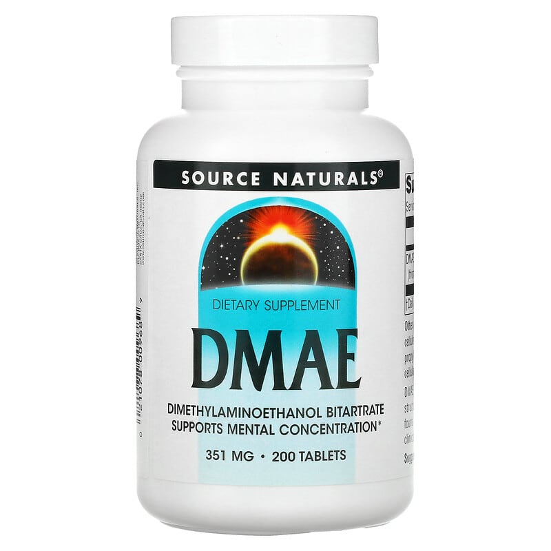 Source Naturals DMAE 351 mg 200 Tablets 21078009689