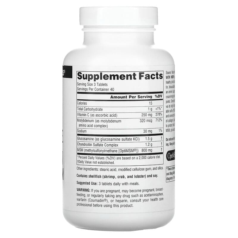 Source Naturals, Glucosamine Chondroitin Complex with MSM, 120 Tablets 21078012542