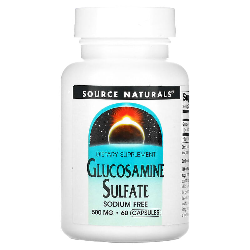 Source Naturals Glucosamine Sulfate Sodium Free 500 mg 60 Capsules 21078015901