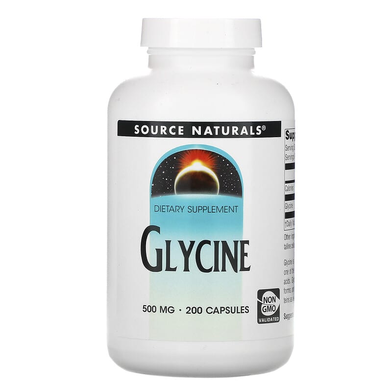 Source Naturals Glycine 500 mg 200 Capsules 21078016052