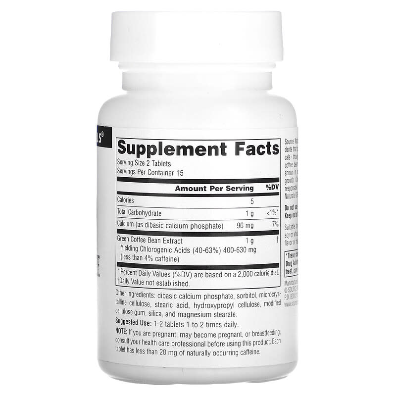 Source Naturals, Green Coffee Extract, 500 mg, 30 Tablets 21078018704