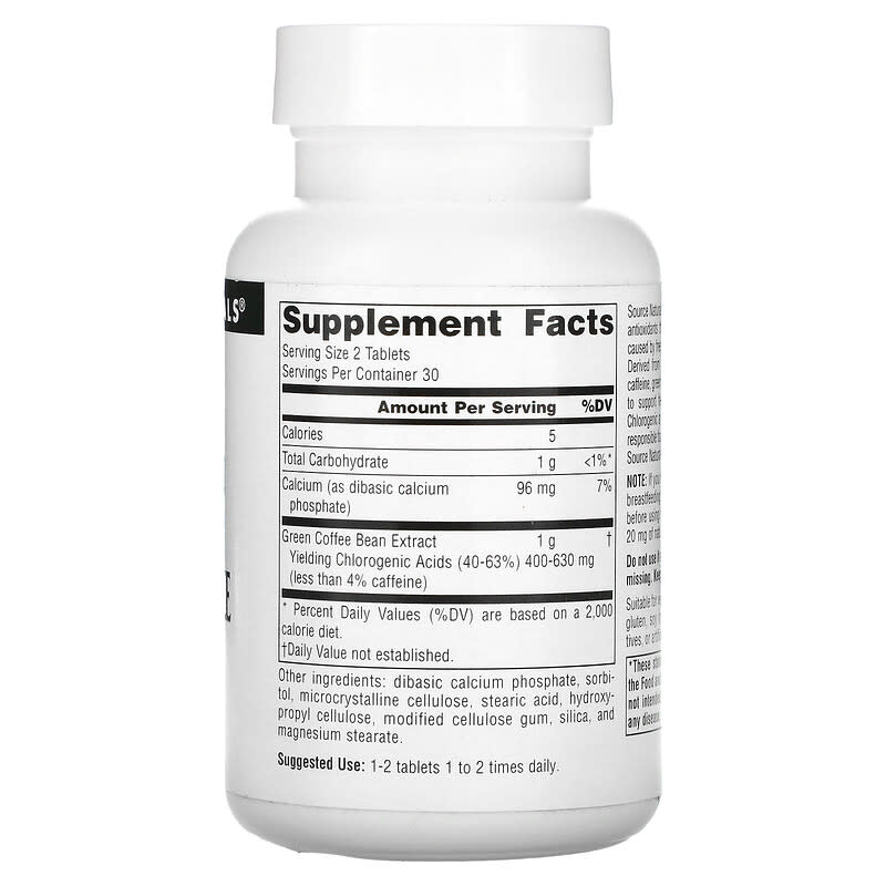 Source Naturals, Green Coffee Extract, 500 mg, 60 Tablets 21078018711