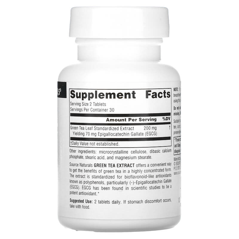 Source Naturals, Green Tea Extract, 100 mg, 60 Tablets 21078008828