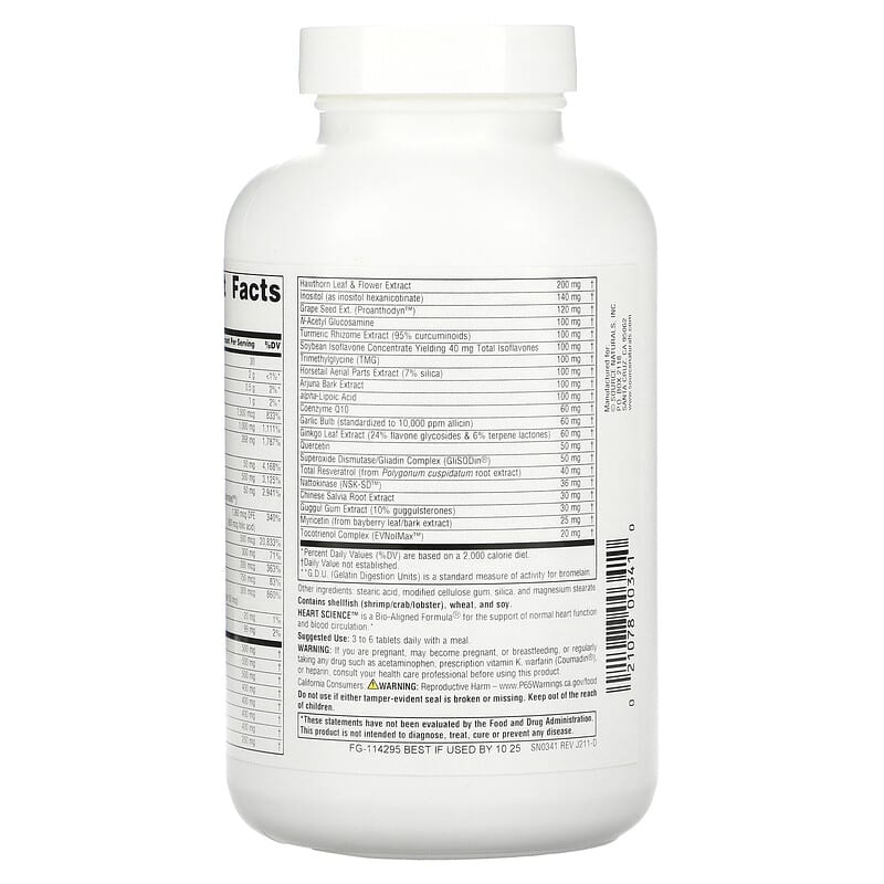 Source Naturals, Heart Science, Multi-Nutrient Complex, 120 Tablets 21078003410