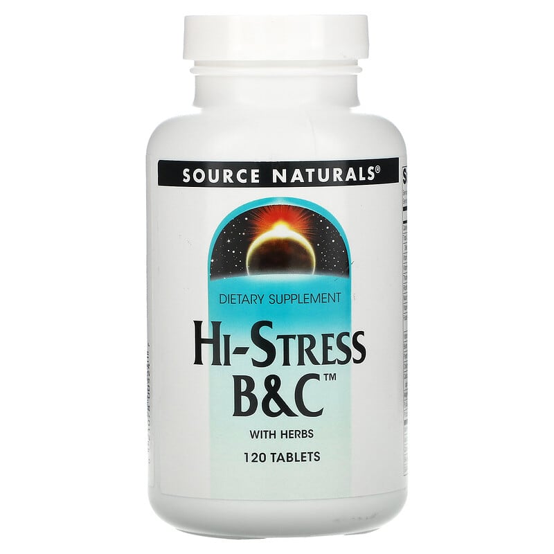 Source Naturals Hi-Stress B&C with Herbs 120 Tablets 21078005247