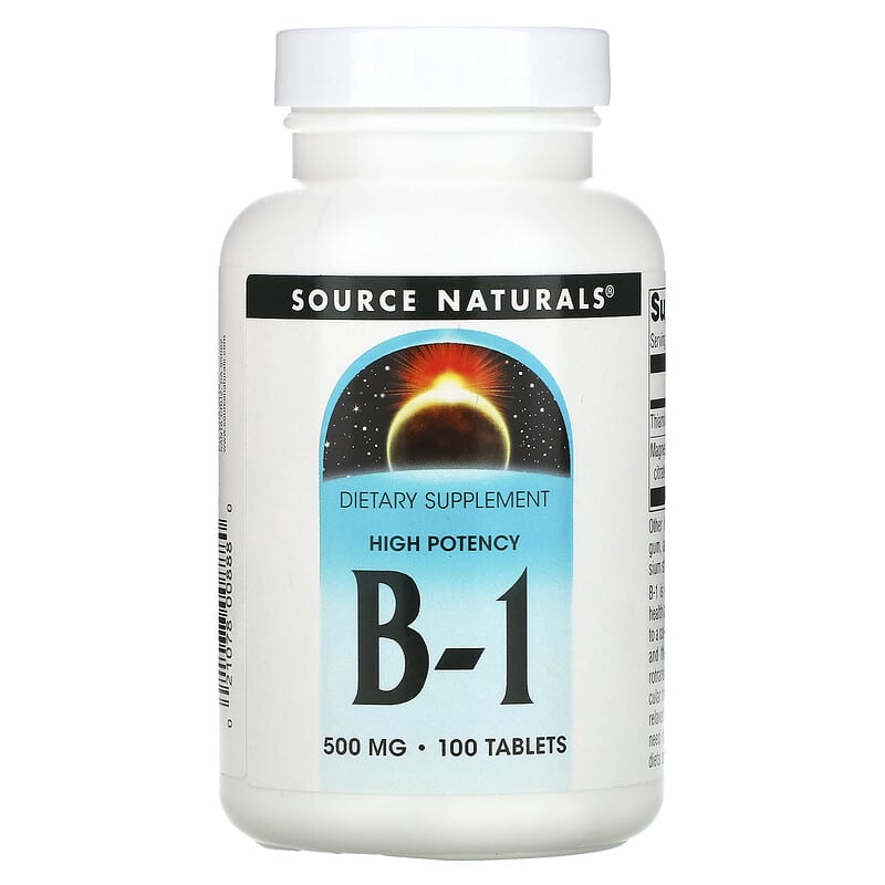 Source Naturals High Potency B-1 500 mg 100 Tablets 21078008880