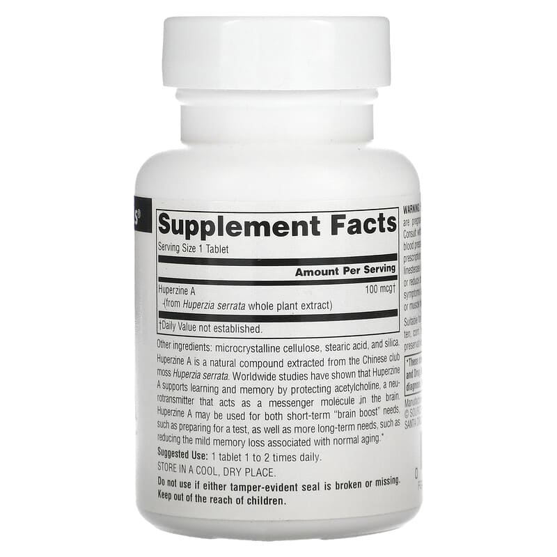 Source Naturals, Huperzine A, 100 mcg, 120 Tablets 21078024101