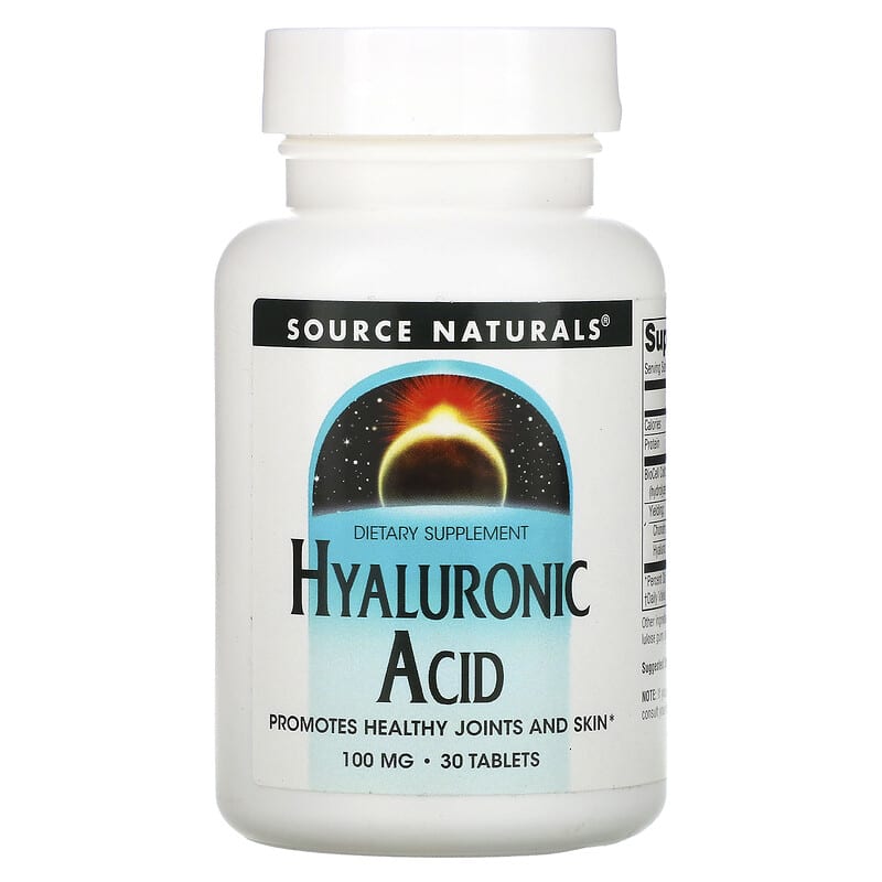 Source Naturals Hyaluronic Acid 100 mg 30 Tablets 21078018131