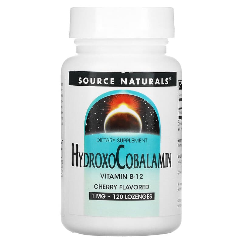 Source Naturals HydroxoCobalamin Vitamin B12 Cherry  1 mg 120 Lozenges 21078026556