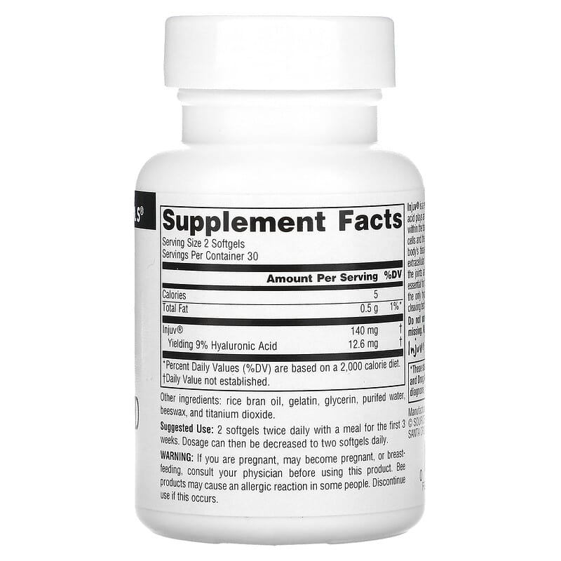 Source Naturals, Injuv Hyaluronic Acid, 70 mg, 60 Softgels 21078015505