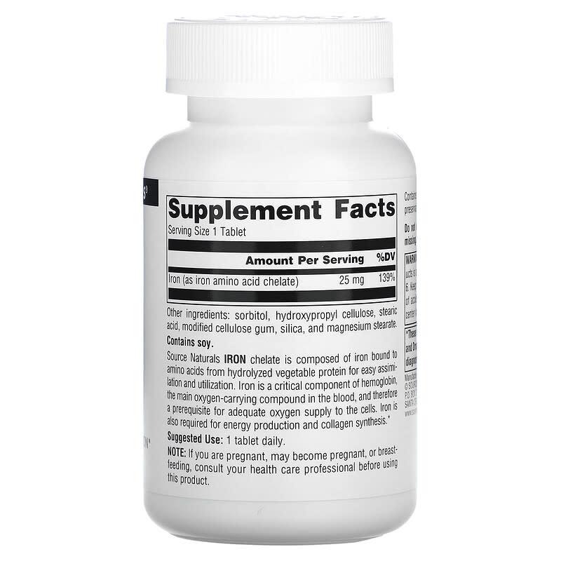 Source Naturals, Iron, 25 mg, 250 Tablets 21078003137