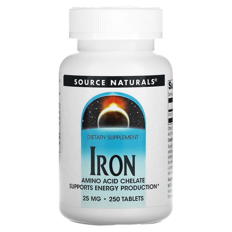 Source Naturals Iron 25 mg 250 Tablets 21078003137
