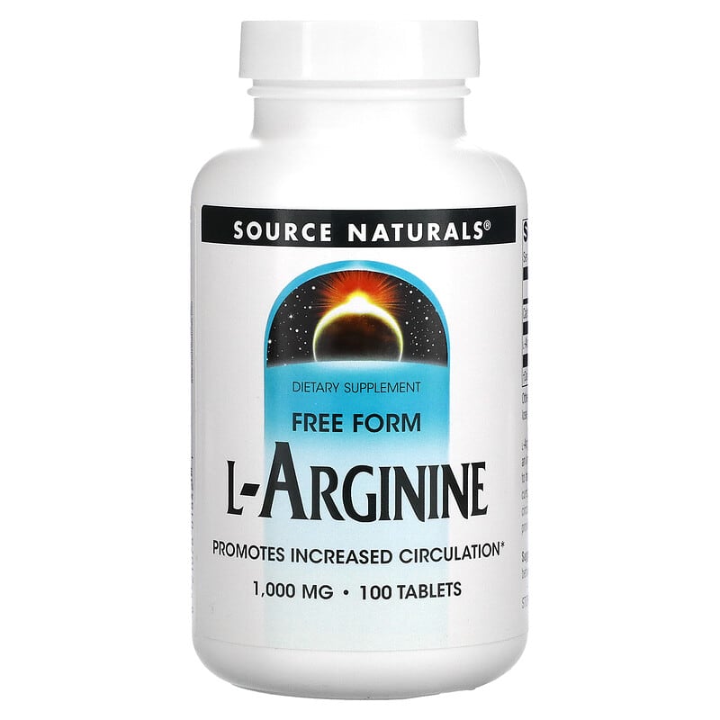 Source Naturals L-Arginine Free Form 1,000 mg 100 Tablets 21078018421