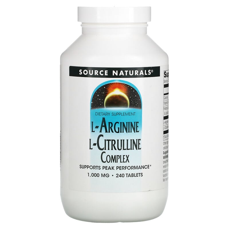 Source Naturals L-Arginine L-Citrulline Complex 1,000 mg 240 Tablets 21078020509