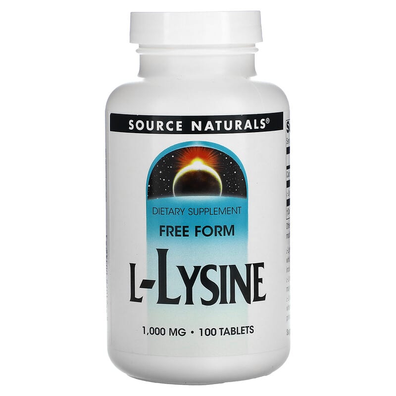 Source Naturals L-Lysine 1,000 mg 100 Tablets 21078001423