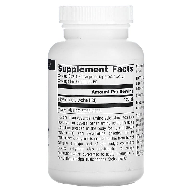 Source Naturals, L-Lysine Powder, 3.53 oz (100 g) 21078001355