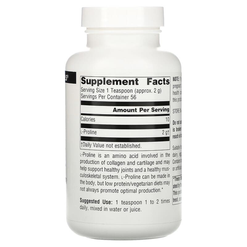 Source Naturals, L-Proline Powder, 4 oz (113.4 g) 21078015512