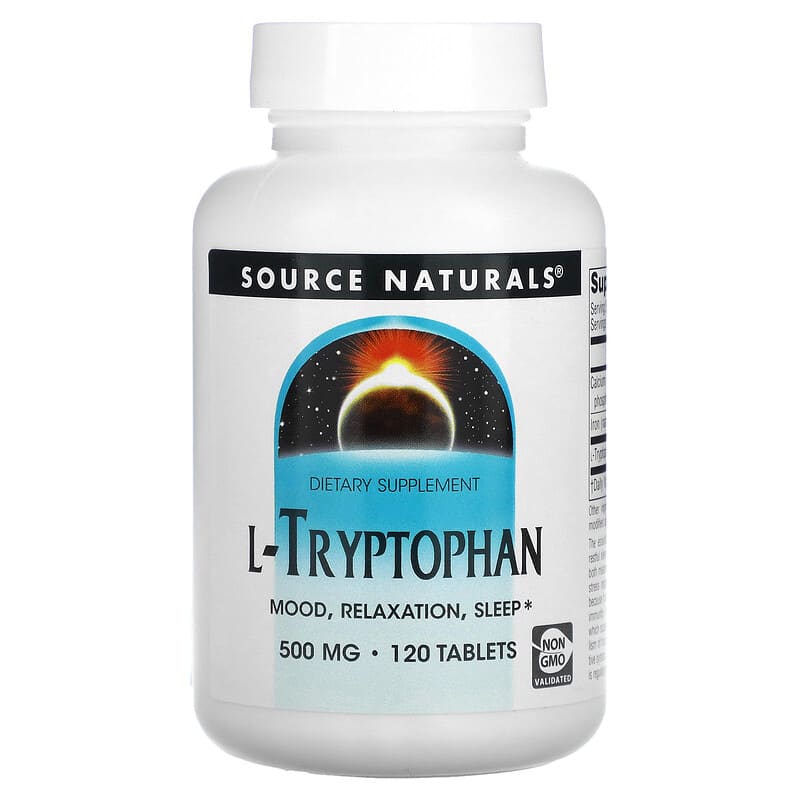 Source Naturals L-Tryptophan 500 mg 120 Tablets 21078019800