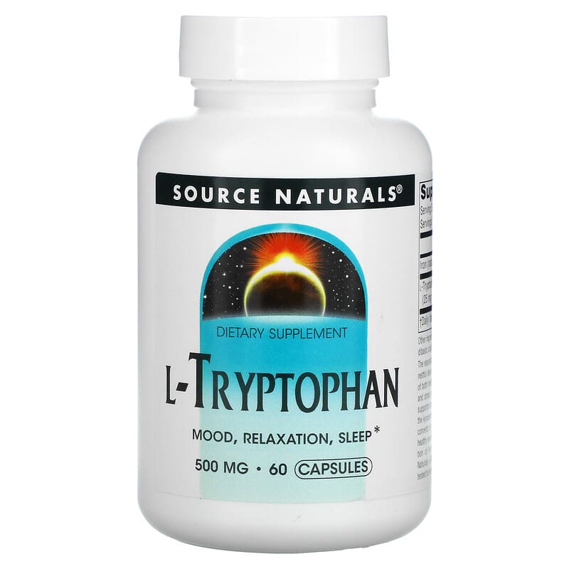 Source Naturals L-Tryptophan 500 mg 60 Capsules 21078019848
