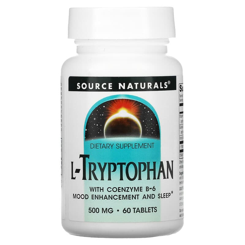 Source Naturals L-Tryptophan with Coenzyme B-6 500 mg 60 Tablets 21078019879